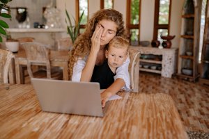 Working mom thinking for the Career and family